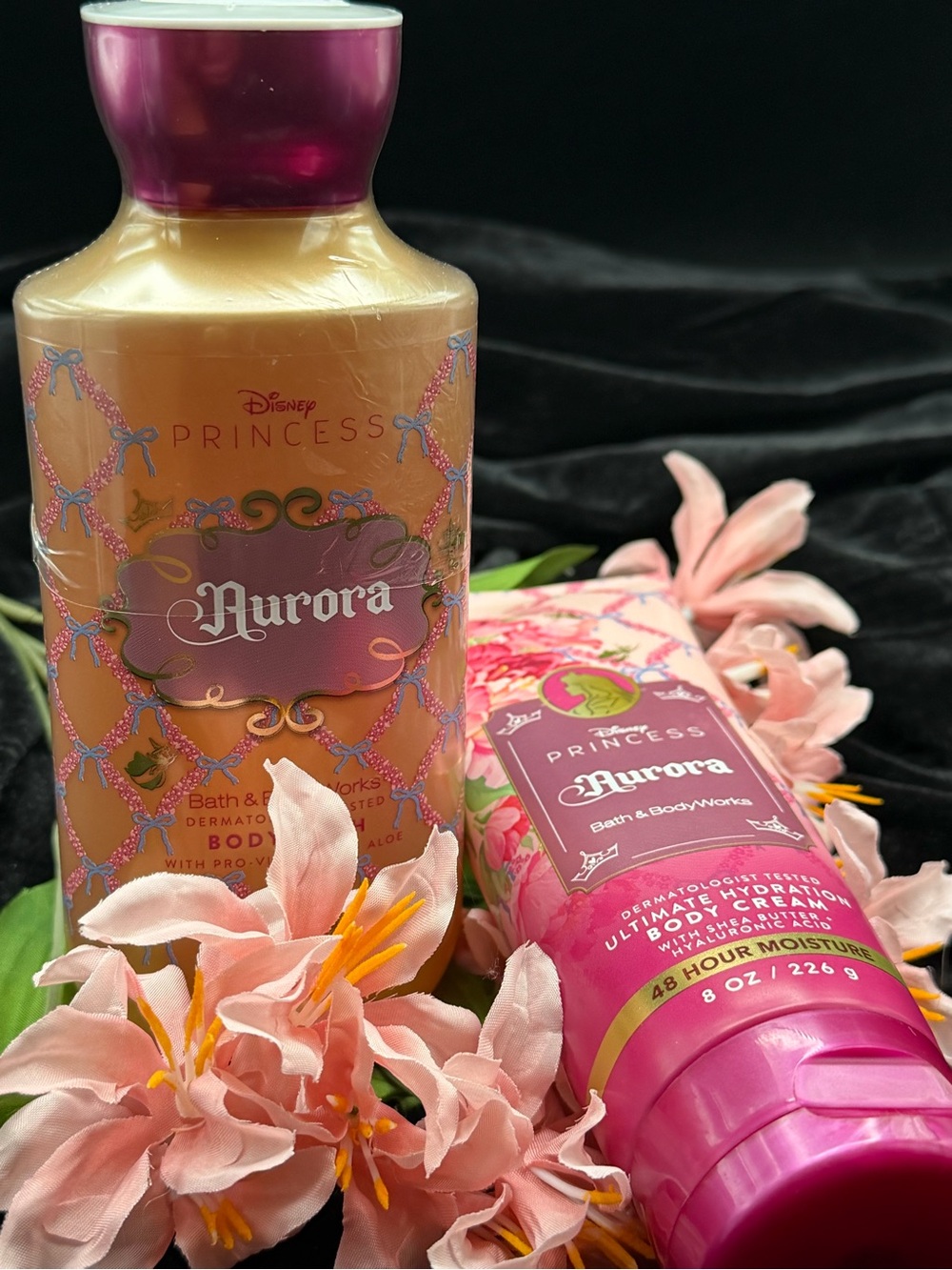 Bath & Body Works Disney Princess Aurora Pink and Gold Body Care Set